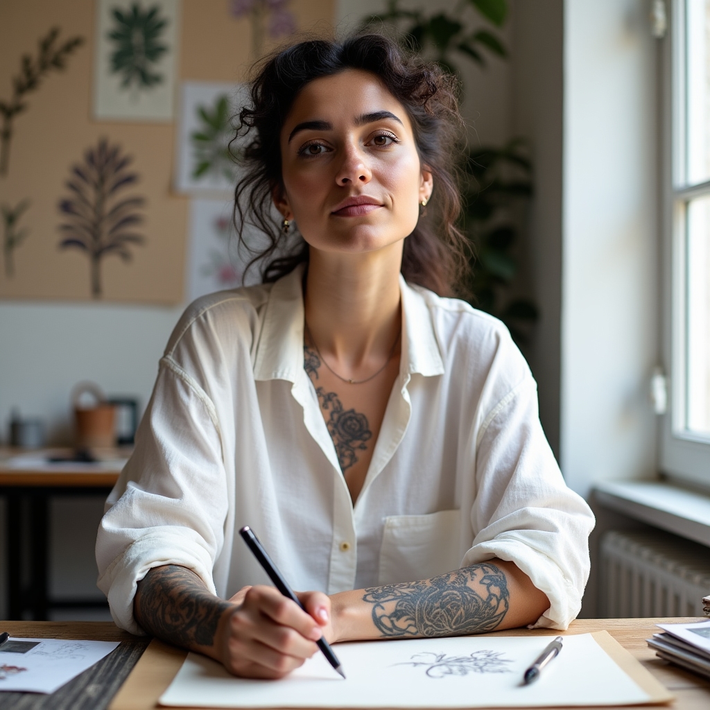 Sofia, tatuatrice specializzata in illustrativo e botanico